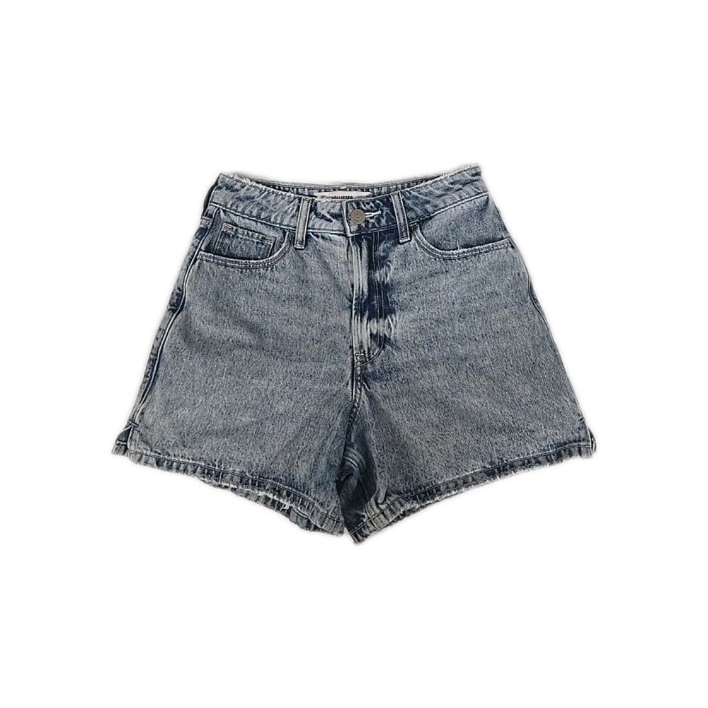 Hollister Womens Ultra High Rise 90s Shorts Light Wash Cotton Denim Blue 0 W25